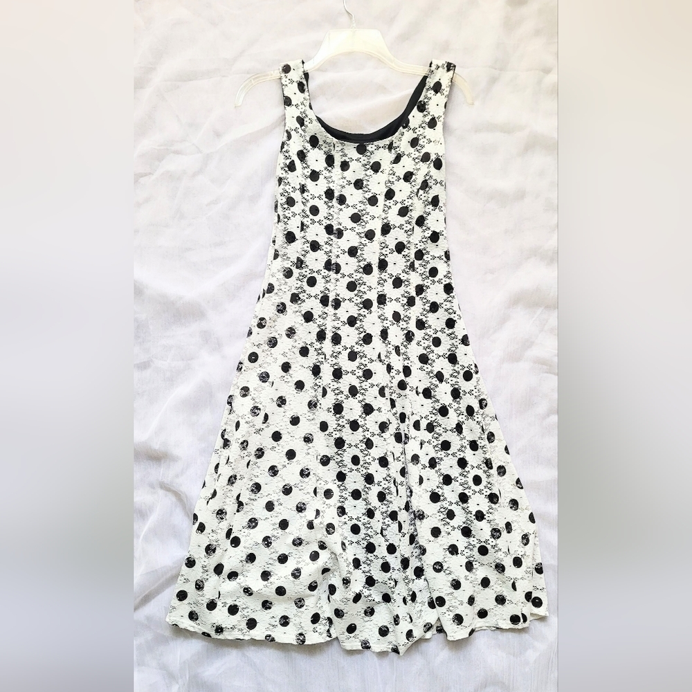 NWOT!Polka-Dot Lace Sleeveless Women's Formal Summer Midi Cocktail Party Dress 6